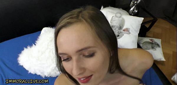  Double Cumshot for Hot Step Sis Stacy Cruz in Taboo Threesome